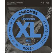 D'Addario ECG25 Chromes Flat Wound Комплект струн для электрогитары, Light, 12-52.