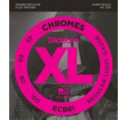 D'Addario ECB81 Chromes Комплект струн для бас-гитары, Light, 45-100, Long Scale