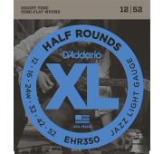 D'Addario EHR350 Half Round Комплект струн для электрогитары, Jazz Light, 12-52