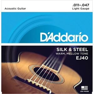 D'Addario EJ40 SILK&STEEL Струны для акустической гитары посеребренные сталь и шелк 11-47