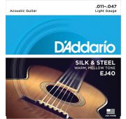 D'Addario EJ40 SILK&STEEL Струны для акустической гитары посеребренные сталь и шелк 11-47