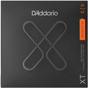 D'Addario XTABR1047 XT Комплект струн для акустической гитары, бронза 80/20, 10-47, с покрытием