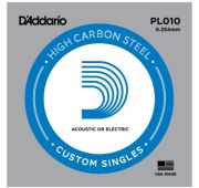 D'Addario PL010 PLAIN STEEL Отдельная стальная струна без обмотки 0.010