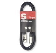 Stagg SMC6 высококачественный стандартный микрофонный кабель (XLR(M)-XLR(F). Длина: 6 м. Черный