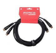 Force MCC-03D/3 сдвоенный MIDI шнур: 2 x DIN 5PIN ---2 x DIN 5PIN, длина 3 метра, черного цвета