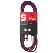 Stagg SMC3 CPP микрофонный шнур, xlr-xlr, длина 3 метра, цвет фиолетовый
