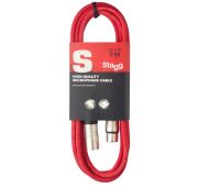 Stagg SMC3 CRD микрофонный шнур, xlr-xlr, длина 3 метра, цвет красный