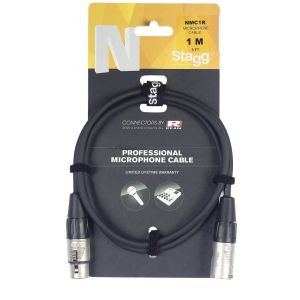 Stagg NMC1R профессиональный микрофонный шнур XLR-XLR, длина 1 метр, черного цвета.