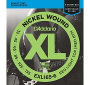 D'Addario EXL165-6 XL NICKEL WOUND Струны для 6-струнной бас-гитары 6-string Long RLTMB 32-135