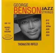 Thomastik GB112 George Benson Jazz Комплект струн для акустической гитары, плоская оплетка, 12-53