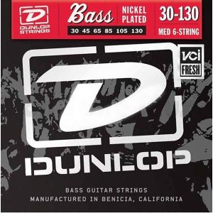 Dunlop DBN30130 Комплект струн для 6-струнной бас-гитары, никелированные, Medium, 30-130