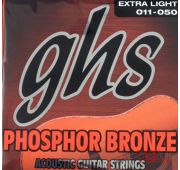 GHS Phosphor Bronze Комплект струн для акустической гитары 11-50