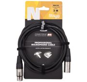 Stagg NMC3R профессиональный микрофонный шнур XLR-XLR, разъемы типа NEUTRIK, длина 3 м., черный
