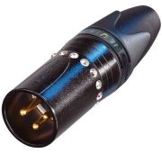 Neutrik NC3MXX-B-CRYSTAL-D  кабельный <папа> 3-pin, золоченые контакты, черненый корпус