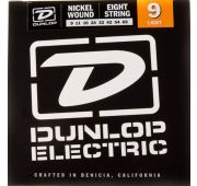 Dunlop DEN0965 комплект струн для 8-струнной электрогитары, никелированные, Light, 9-65