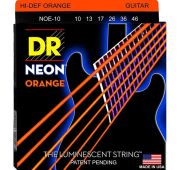 DR NOE-10 Neon Orange комплект струн для электрогитары, никелированные, с покрытием, 10-46