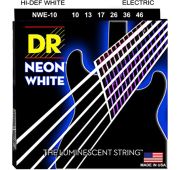 DR NWE-10 Neon White комплект струн для электрогитары, никелированные, с покрытием, 10-46